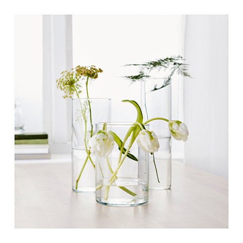 IKEA CYLINDER -Vase Set von 3 Klarglas - 4