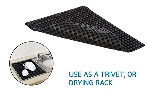 pukkaware Antihaft-Backmatte | Silikon Blatt für gesundes Kochen, BBQ Grillen, Ofen & Mikrowelle | für Cookies, Macarons, Gebäck, Speck, & mehr | hitzebeständig bis 500 °F (260 °C) | leicht zu reinigen & Store | europe-approved Hochwertigen Lebensmittel Silikon (LFGB konform), schwarz, 39.7 x 31 x 0.8 (cm) / 15.6 x 12.2 x 0.3″ - 4