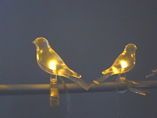 Solar Lichterkette 5 flammig Vogel mit Clip zum Klemmen, LED weiß Solarleuchte Dekoration - 7