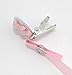 Girls pacifier soother dummy holder clip {baby pink polka dots -white round-pink bear}