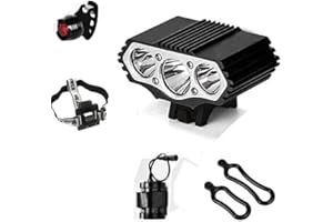 CONSTEFIRE Bicycle light Front,5X T6 bike lights (5 led,7000 Lumens Max.),Waterproof Mountain Bike Front Light with Rechargeable Battery Pack;,3 Modes head light Headlamp for Cycling Safety