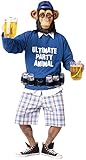 Party Animal Chimpansen Kostüm mit Bierdosen-Gürtel Gr. M/L Affe Monkey Gorilla Junggesellenabschied JGA