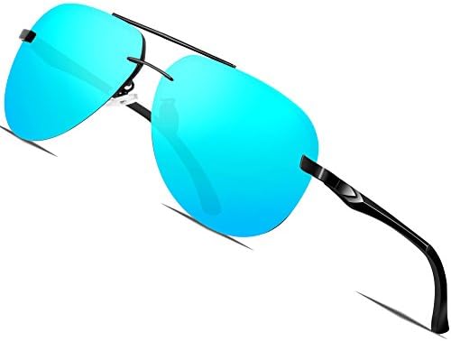 ATTCLMen's Classic Al-Mg Metal Frame Polarized Driving Sunglasses