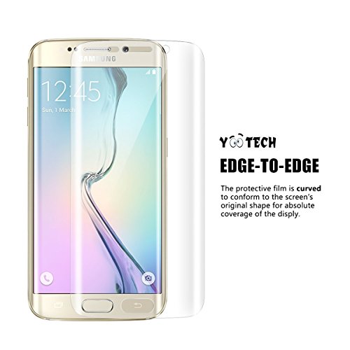 Galaxy S6 Edge Protector de pantalla  Yootech  2 Unidades   anti-bubble   HD Clear  curvada Edge To Edge Protector de pantalla para Samsung Galaxy S6 Edge  garant  a de por vida