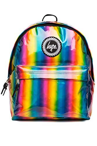 HYPE Backpack School Bag for Girls Boys | Rainbow Holographic | Ideal P.E Gym Travel Day Shoulder Pa HYPE Backpack School Bag for Girls Boys | Rainbow Holographic | Ideal P.E Gym Travel Day Shoulder Pa
