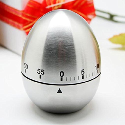 Edelstahl 60 Minuten Küche Timer Ei Form mechanische Zifferblatt - 2