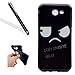 Produktbild Galaxy J3 2017 TPU Silikon Hülle,Galaxy J3 2017 Protective Case Cover,Leeook Elegant Retro Funny Cute Schwarz Wütend Gesicht DON'T TOUCH MY PHONE Muster Entwurf Ultra Dünn Weiche Handyhülle Schale Etui Protective Bumper Schutz Handy hülle Perfekte Passform Rückdeckel Shell Flexibel Gel Bumper für Samsung Galaxy J3 2017 + 1 x Schwarz Eingabestift-Black Angry Face
