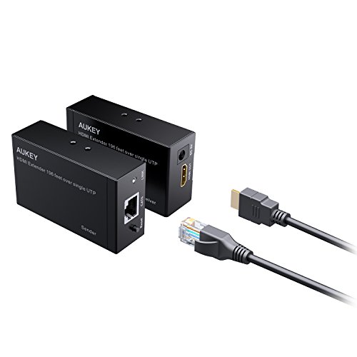 AUKEY HDMI Extender 1080P über Single RJ45 CAT5e CAT6 Ethernet Kabel 60M HDMI Verlängerung mit Sender + Empfänger unterstützt PC / DVD / PS4 / Laptop / Satellit Box und mehre Geräte - 3