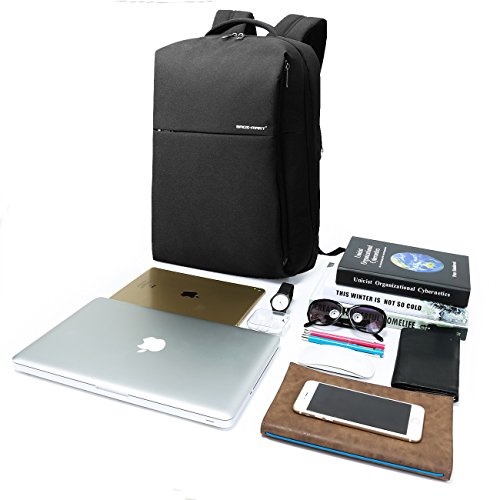 BAGSMART Leichtgewichtiger Rucksack mit Fächern für bis zu 15.6-Zoll-Laptops/Notebook,Slim Rucksack schwarz - 2