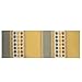 Homescapes Grey Ochre Yellow Modern Cotton Chenille Rug 90x150 cm 3 ft. x 5 ft. Tufted Circles & Hand Woven Striped Large Mat