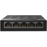 TP-Link LS1005G 5-Port Desktop/Wallmount Gigabit Ethernet Switch/Hub, Network Splitter, Plug and Play, Plastic Case, Black