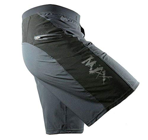 Pantalones cortos para crossfit, entrenamiento, gimnasio, gran calidad, para hombre, color Grey and Black, tamaño Large (33-35")