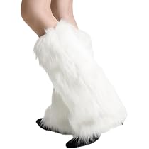 Guêtres Femme En Fausse Fourrure – Chaussettes Hautes 40 Cm, Douces Et Chaudes, Couleur Blanc