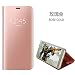 Produktbild Galaxy Note 4 Hülle,Handyhülle Samsung Note 4 Tasche PU Leder Flip Mirror Spiegel Case Komplett Brieftasche Etui Schutzhülle für Galaxy Note 4 Cover+ Panzerglas Schutzfolie für Galaxy Note 4 - Rose Gold