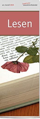Literarischer Lesezeichenkalender: Lesen 2019. Vierfarbig, Format 6 x 17 cm