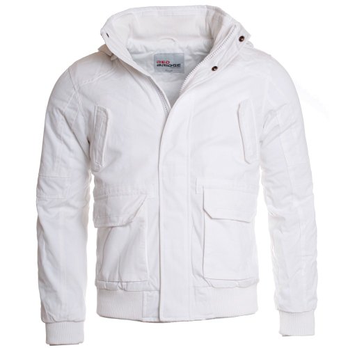 Redbridge Herren Winter Jacke gefttert mit Kapuze R-31461, Grsse:L;Farbe:Wei