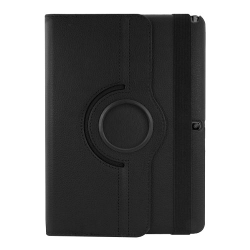 3in1 Set: kwmobile Hülle für Samsung Galaxy Note 10.1 P600 Edition 2014 – 360° Standfunktion Case Tablet Schutzhülle Kunstleder – Smart Cover Tabletcase Schwarz + Folie, kristallklar + Stylus, Schwarz - 4