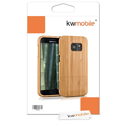 kwmobile Funda para Samsung Galaxy S7 - Carcasa Protectora de  bamb    para m  vil - Case  Duro  en  marr  n Claro 