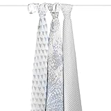aden + anais seidig weich Swaddle, Metallic Blue Moon Birke, 3 Stück - 3