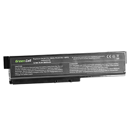 Green Cell® Extended Serie PA3817U-1BRS PA3634U-1BRS Laptop Akku für Toshiba Satellite C650 C655 C660 C660D L650 L650D L655 L675 L750 (12 Zellen 8800mAh 10.8V Schwarz) - 9