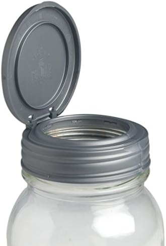 reCAP F-R-SLVR1 Mason FLIP, Regular Mouth, Canning Jar Lid, Silver, Plastic
