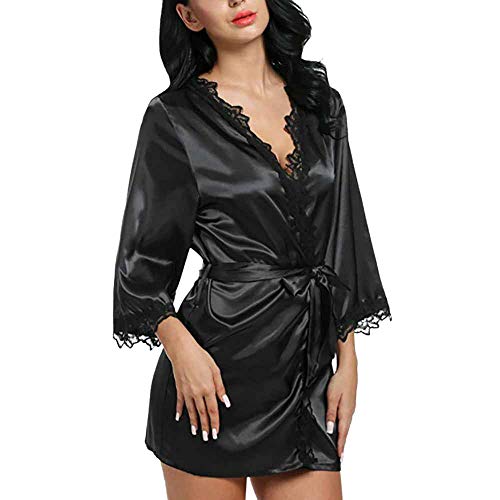 Preisvergleich Produktbild Beikoard Sexy Dessous,Frauen Sexy Silk Dressing Babydoll Dessous Gürtel Bademantel Nachtwäsche Schlafanzug aus Spitze Sex Kleider