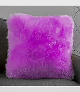 Purple Pillow Fur Cushion Square Shape Cushion for Sofa , Kids Room , Girls Room , Chair , car Decoration