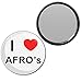 I Love Afros - 77mm Round Compact Mirror