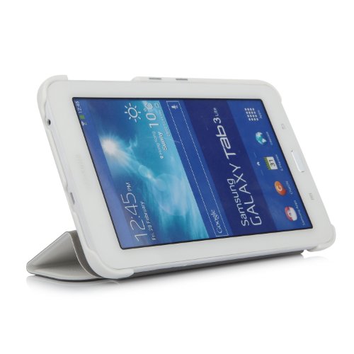 iHarbort® Premium Samsung Galaxy Tab 3 7.0 Lite 7 Zoll T110 T111 T113 T116 Leder Tasche Hülle Etui Schutzhülle Case Holder (weiß) - 3