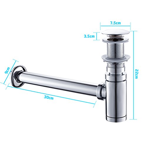 WOOHSE® Elegant Design Siphon waschbecken waschbecken überlauf zylindrische Form Syphon Messing verchromt - 4