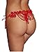 Produktbild Loveours Sexy Mädchen Damen Bestickte Wulstige G-string V-string Unterhose Höschen Rot (XL)