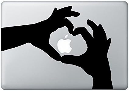 'ilovevinilo ilv0496 – 13 Vinyl Wall Art Decal Sticker for Apple MacBook 13, Design Hand Heart