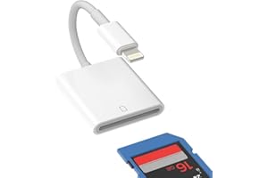 AZUXREZA [Apple MFi Certified] SD Card Reader for iPhone/iPad,Lightning to SD Card Camera Reader Adapter Converter for iPhone 14/13/12/11/X/XS/XR/8/7 iPad,Support iOS 9-15 Later,Plug and Play