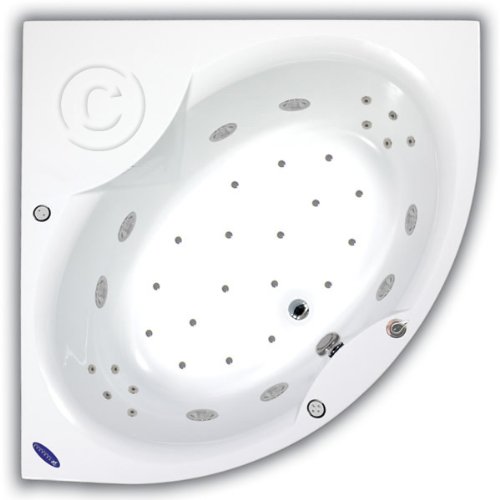 PegasusWhirlpool Bath with 6 Chromotherapy Light Jets & Spa, Helios 1400x1400mm