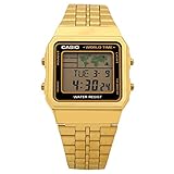 Casio Unisex-Armbanduhr Vintage Digital Quarz Edelstahl beschichtet A500WGA-1D