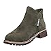 Produktbild MYMYG Casual Ankle Boot für Damen Ankle Short Boots Lederschuhe Sneakers Winter Herbst warme Stiefel Kurzschaft Winterstiefel Flache Booties