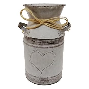KRUGVASE Metall Blumentopf – Rustikal, Verzinkt, Shabby Chic, 19 X 10 Cm, Dekorativer Übertopf Für Haus & Garten
