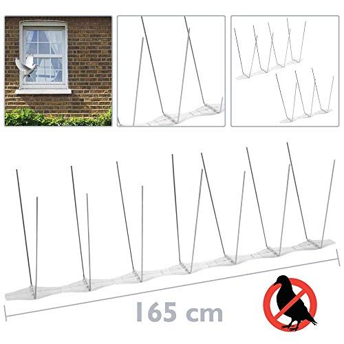 PrimeMatik - Pinchos Anti Palomas Repelente de Aves Espanta pajaros de Acero Inoxidable 165 cm