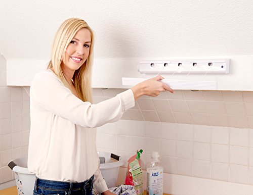 Rosenstein & Söhne Wandtrockner mit 5 ausziehbaren Wäscheleinen zu je 4,2 m, gesamt: 21 m - 4