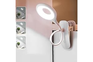 ChaneeHann Luz de Lectura, USB Recargable Lampara Pinza, Lampara Lectura Cama con 3 Niveles de Brillo, Panel Táctil Luz de Libro, Brazo Flexible Ajustable en 360° para Estudio y Trabajo