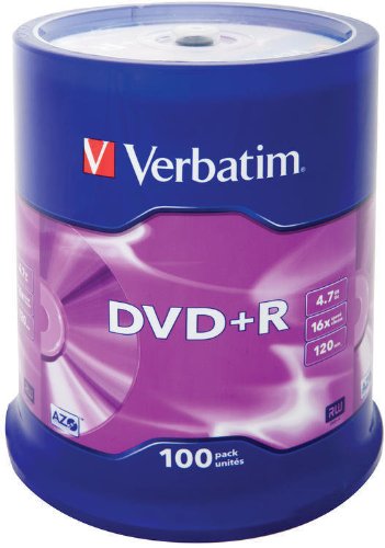 Verbatim 43551 DVD+R 16x 100-pack Optical Media - 3