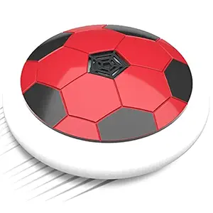 USB Rechargeable Battery Powered Hover Football Indoor Floating Hoverball Soccer | Air Football Pro | Original Made in India Fun Toy for Boys and Kids (Red)