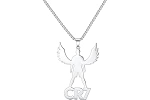 Lucktao ronaldo kette, Kette Personalisiert Anhänger Edelstahl Fußball Star, Silber Halskette Nummer 7 Fußball-Jersey-Anhänger für Fußballfans Mädchen Jungen Geschenk Kettenanhänger