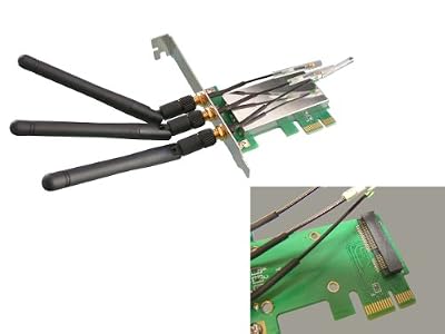 KALEA-INFORMATIQUE © - Adaptateur mini PCI EXPRESS vers PCI EXPRESS - Avec antennes pour utilisation avec les cartes Wireless