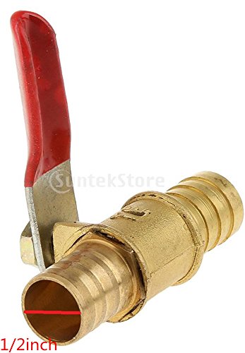 1/2 Messing Kugelhahnabsperrung Kugelhahn Ablasshahn Gas-Luft-Flüssigkeit Voll Port Rot Griff - 7