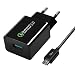 Produktbild Sailnovo Quick Charge 2.0 USB Schnellladegerät 2 Ports USB Quick Charge für iPhone iPad Samsung Huawei und Alle Smartphones Tablets, Schwarz