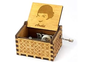 Nostalgish Amelie Music Box Hand Crank Wooden Musical Boxes Music Box - Unique Gift (Wood, Amelie)