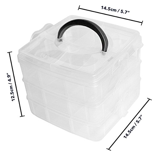 2 Größen erhältlich hier 3 Ebenen verstellbar Fach Kunststoff Craft Aufbewahrungsbox 100 Stück 6 mm - 2