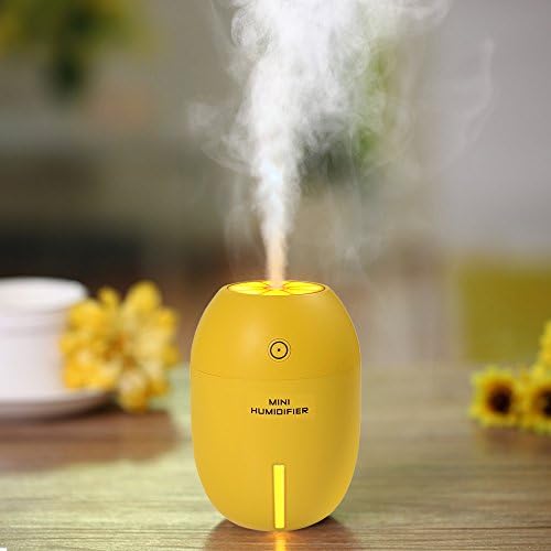 Mini Humidifier, HiKeep 180ml Ultrasonic Air Purifier with Night Light Function, USB Charger Port Mute Cool Mist for Bedroom Car Office Home Yoga Spa