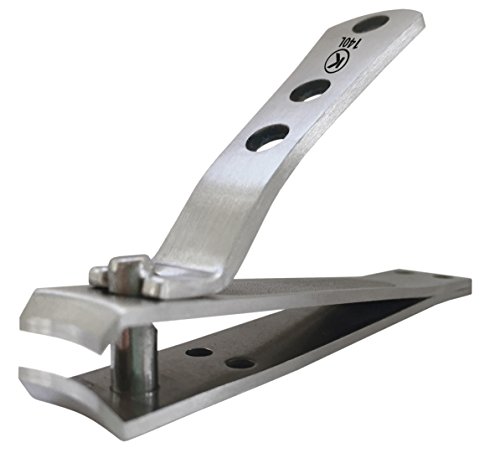 Kohm Toenail Clipper for Thick Nails - 4mm Wide Jaw Opening, Curved Blades, Stainless Steel